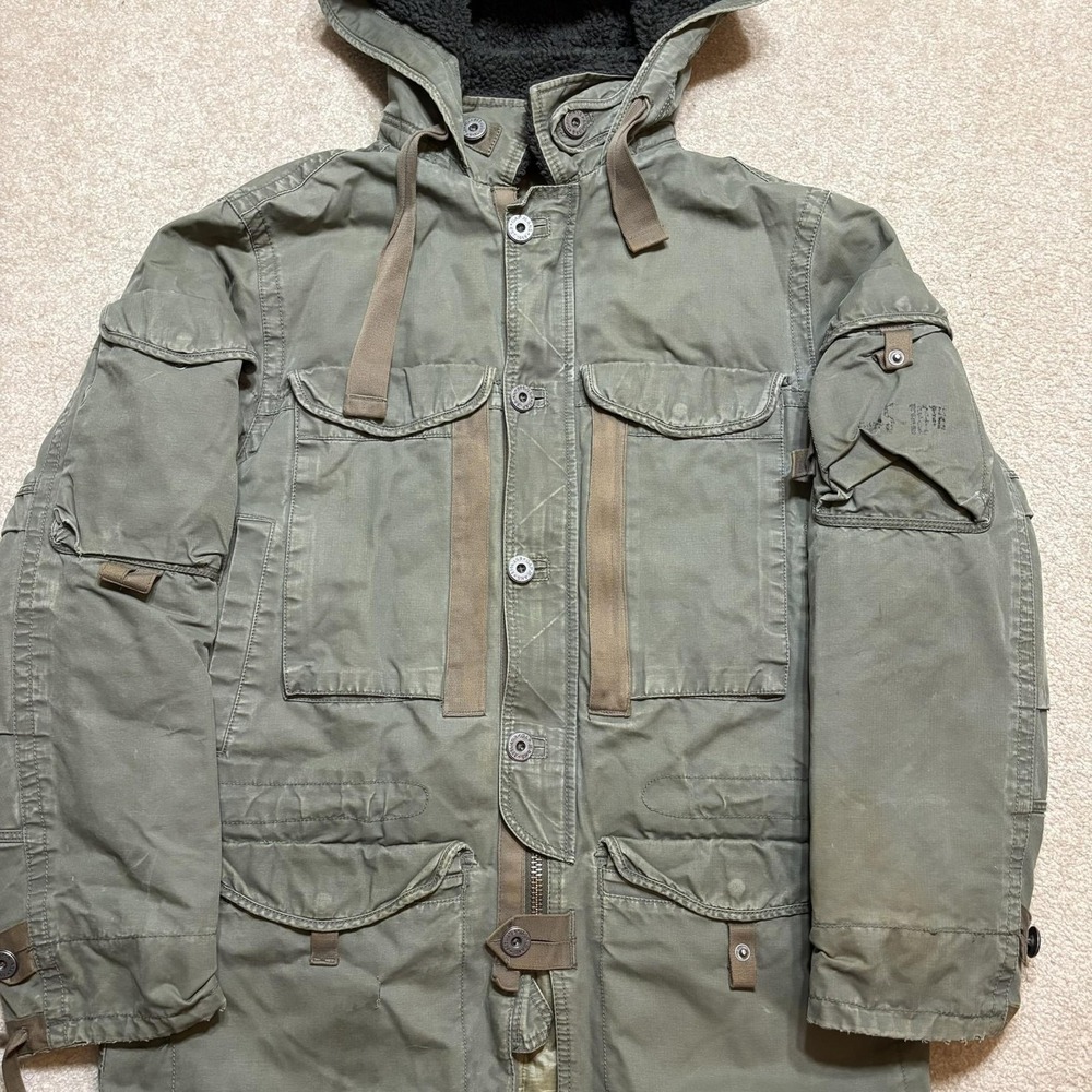Vtg Gap Jacket Mens Large Green Military Cold Weather Parka Canvas Hooded 2007 - Picture 12 of 16